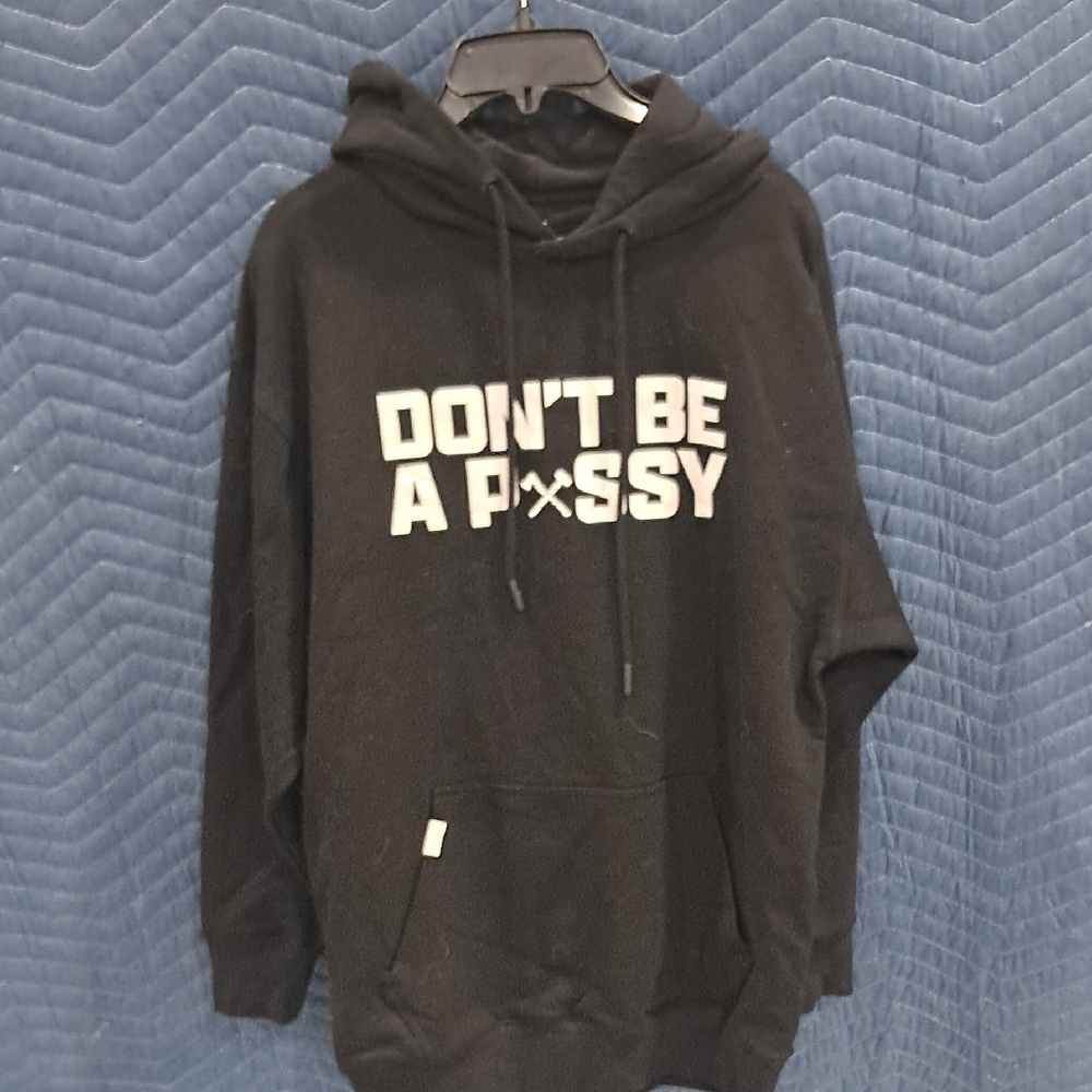 NWOT Black Graphic Hoodie for Men "Don't Be A P!ssy"